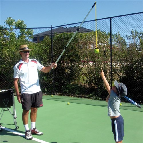 Tennis topspin training aid